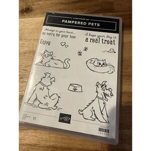 Stampin Up Pampered Pets Cling Stamp Set w Pets dies